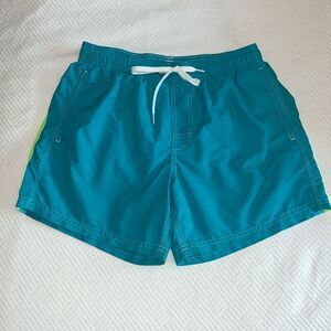 Sundek Boys Teal Beach Lined Swim Trunks. Size Medium.